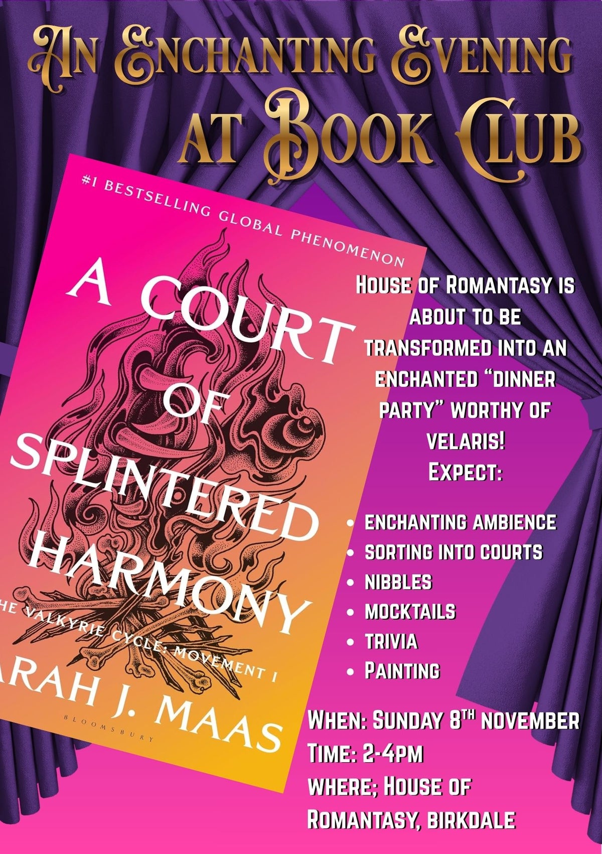 House of Romantasy Bookclub Event: A Court of Splintered Harmony